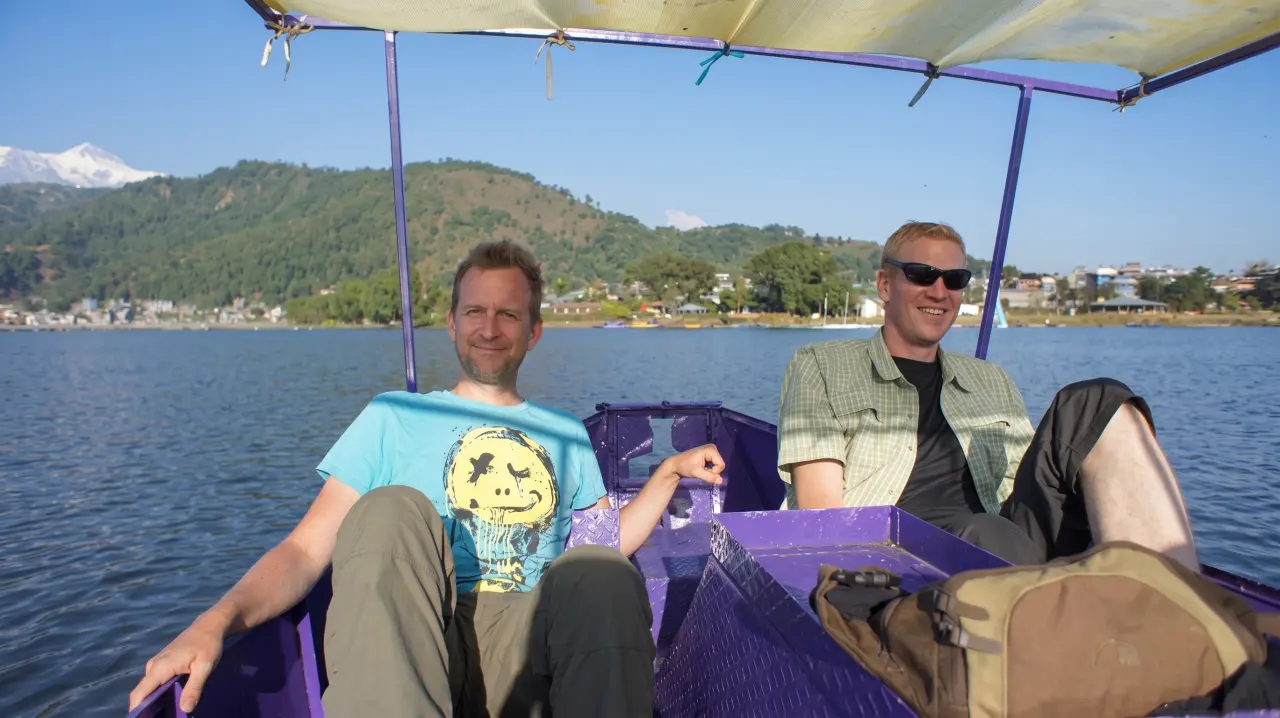 Die Spezialisten auf dem Tretboot...