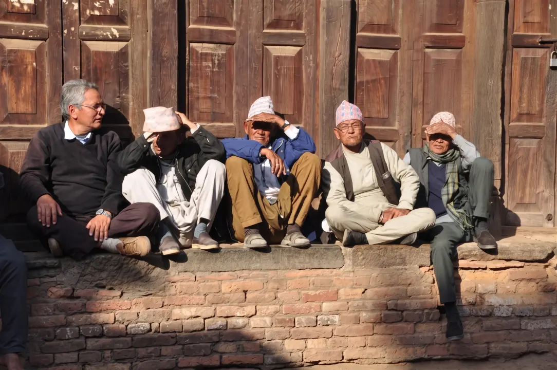 Pause in der Sonne, Bhaktapur