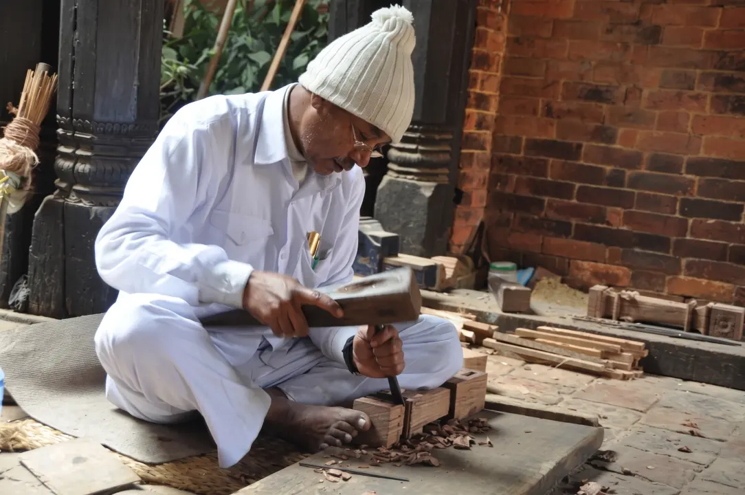 Handwerker in Bhaktapur, Nepal