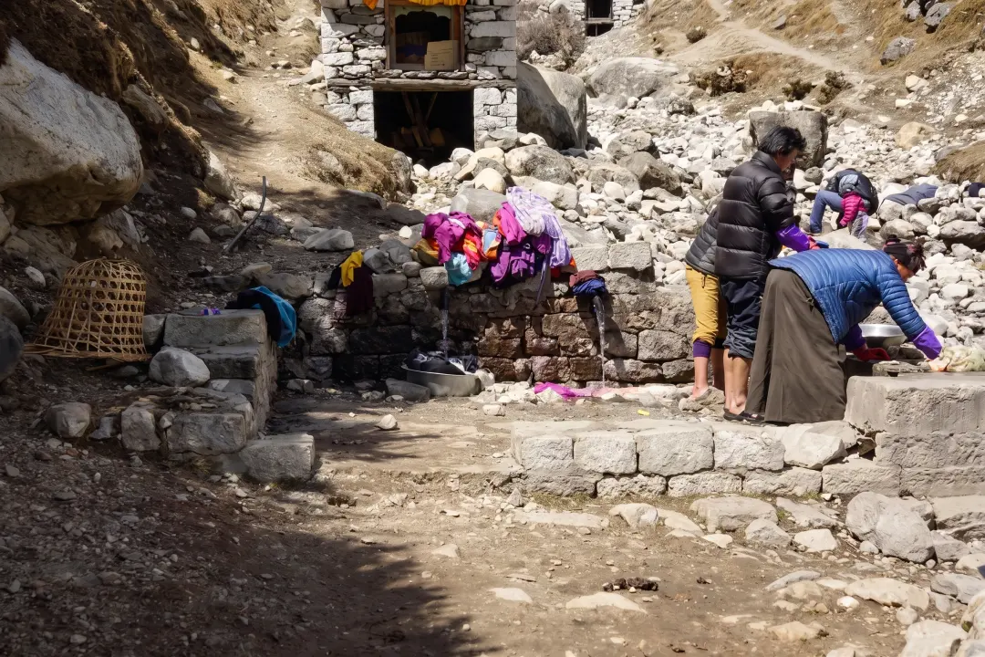 Waschtag in Pangboche, EBC Trekking