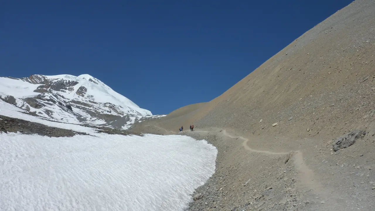 Aufstieg am Thorong La